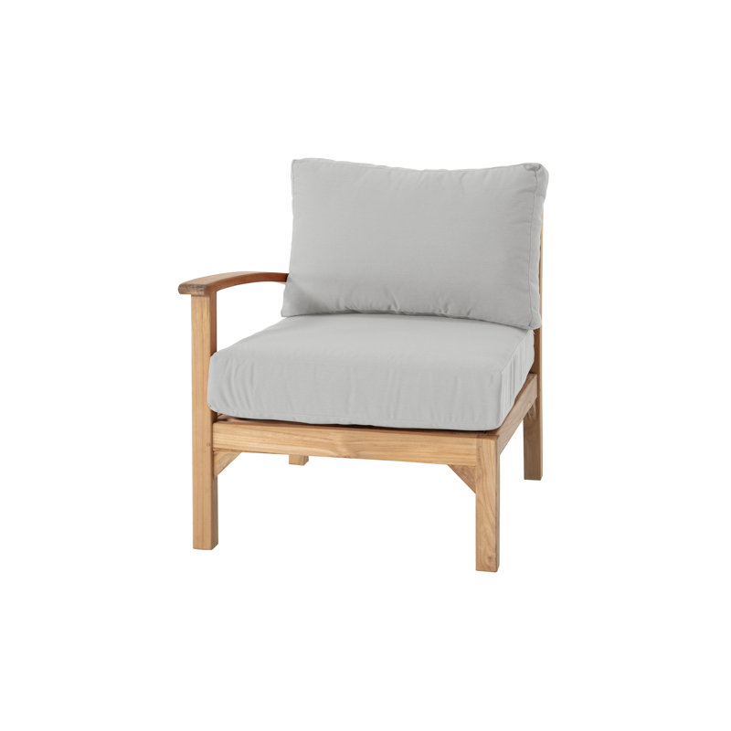 Fauteuil club d'extérieur en teck Huntington, Granit