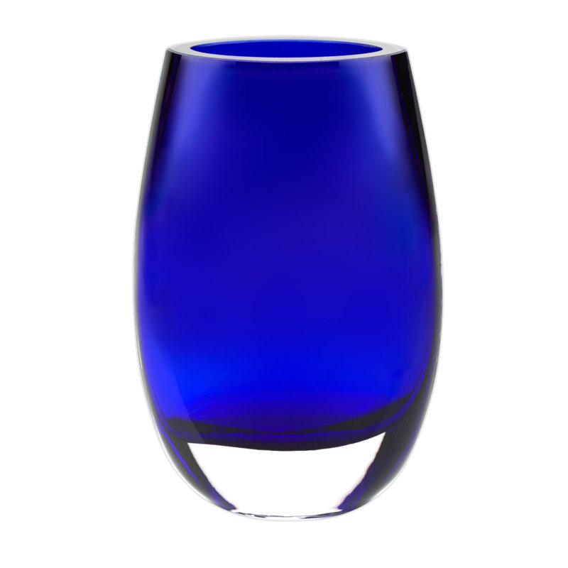 Vase de table en verre cristal 8 "Francky, Bleu de cobalt