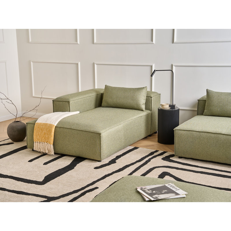 BRANDE Upholstered Chaise Lounge, Right Hand Facing, Light Green