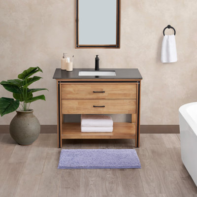 Wayfair Basics® Aguon Chenille Super Soft Absorbent Microfiber Rectangle Non-Slip Bath Rug