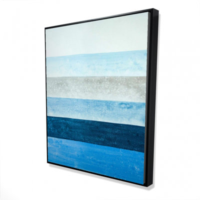 Rayures bleues - toile encadrée 48 po x 60 po