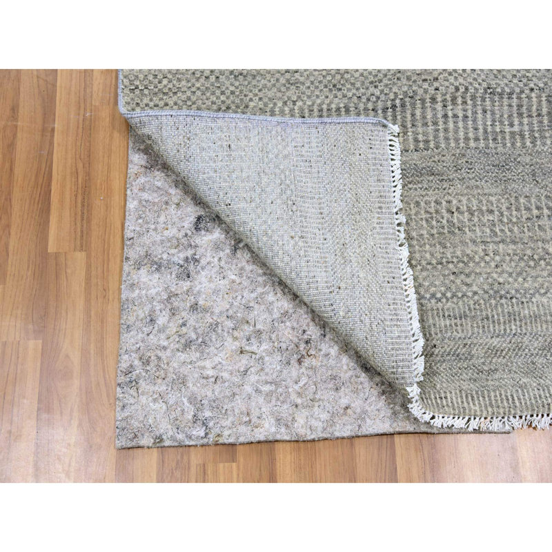Tapis noué à la main 3 pi x 5 pi 3 po en laine grise moderne moderne noué à la main AC6AE170E120415591E99E82AD5441BC