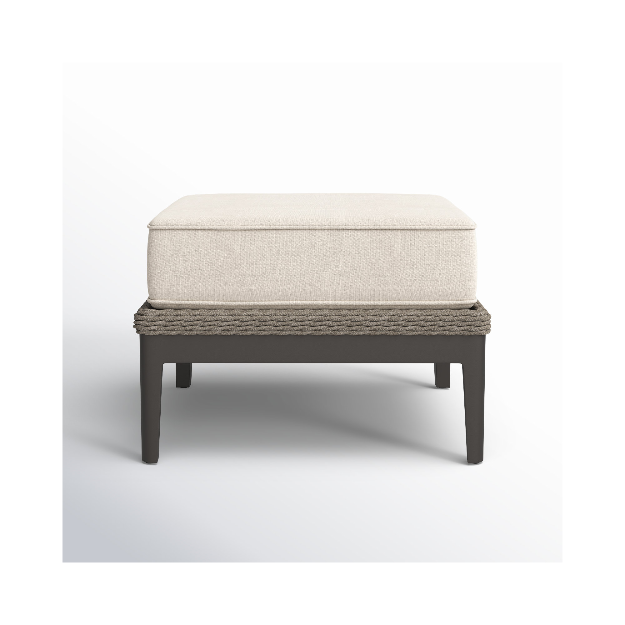 Aberdeen Outdoor Ottoman with Sunbrella® Cushion, Echo Ash Sunbrella®
