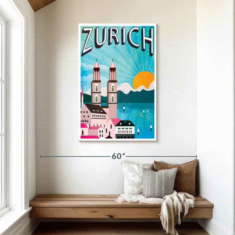Affiche zurichoise de Zurich, H 45 po x l 30 po