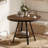 Small Round Dining Table for 2-4 People, 2-Tier Industrial Kitchen Dinner Table with Sturdy Metal Leg, 35-Inch Circle Kitchen & Dining Room Furniture, Rustic Brown