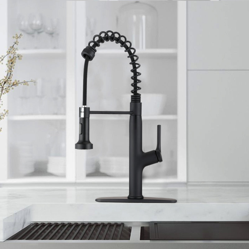 JOYHOPE Pull Down Kitchen Faucet, Black