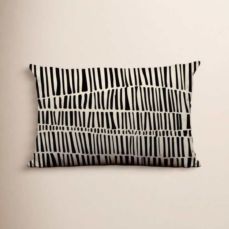 Housse et insert de coussin rectangulaire intérieur / extérieur en mélange de polyester / polyester Ikom, Noir
