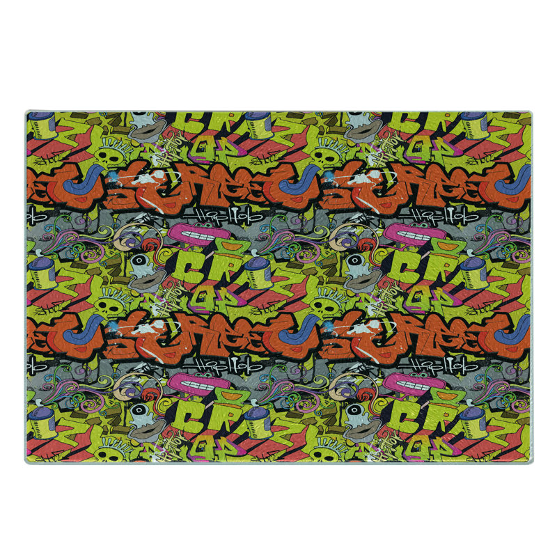 Multicolore planche à découper en verre trempé Ambesonne Graffiti