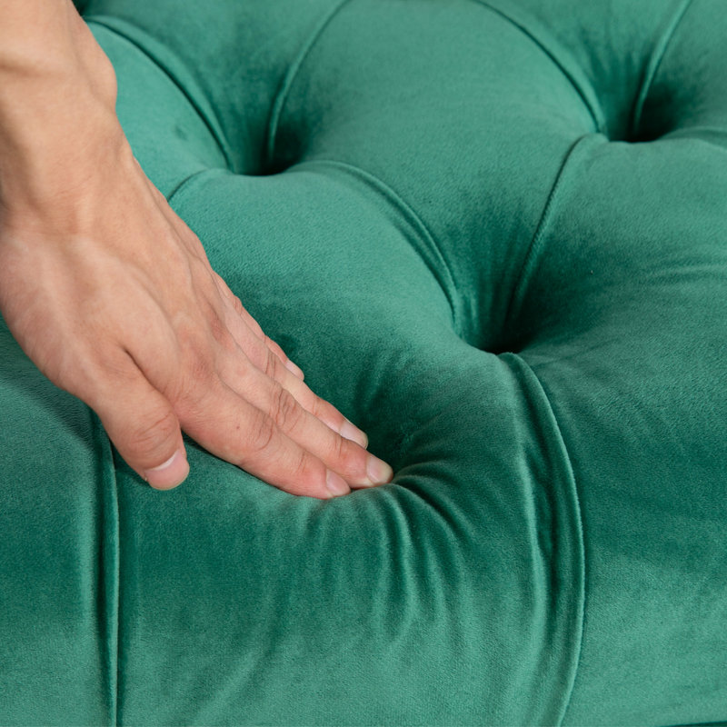 Banc de lit capitonné en velours