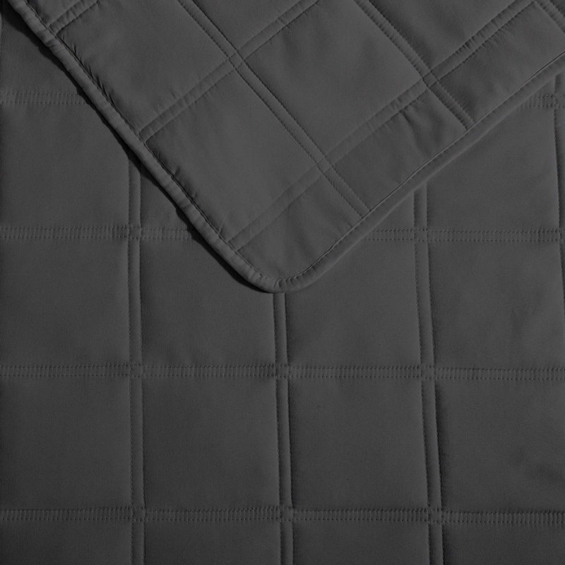 Kenneth Cole Stonewashed Solid Reversible Quilt Set, Gray, King Quilt