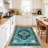 Living Room Rug 6x9 ft Green Area Rug Machine Washable Rug, Non Slip Vintage Rug Stain Resistant Indoor Large Carpet for Bedroom, Boho Rug, Distressed Retro Floor Rug for Classroom, Dorm, Dining Room-1915545124