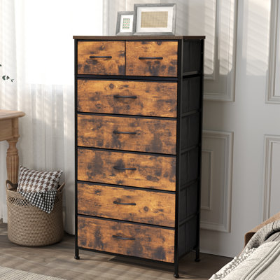Kirklan 7 Drawer Storage Drawer, Brown/Black