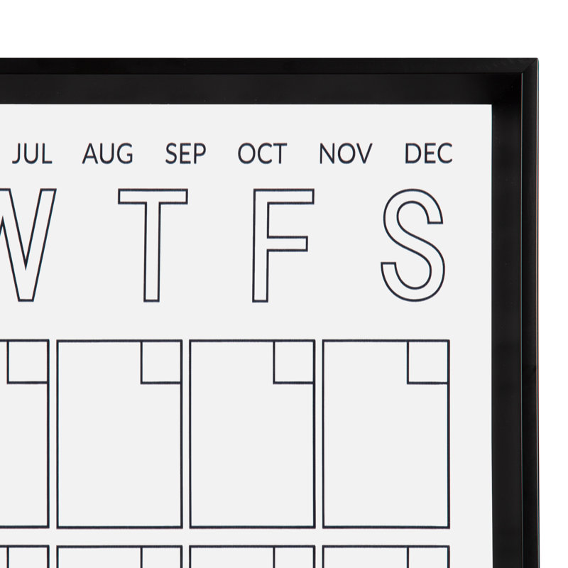 Calendrier Calter en acrylique effaçable à sec 25,5 x 31,5 - noir