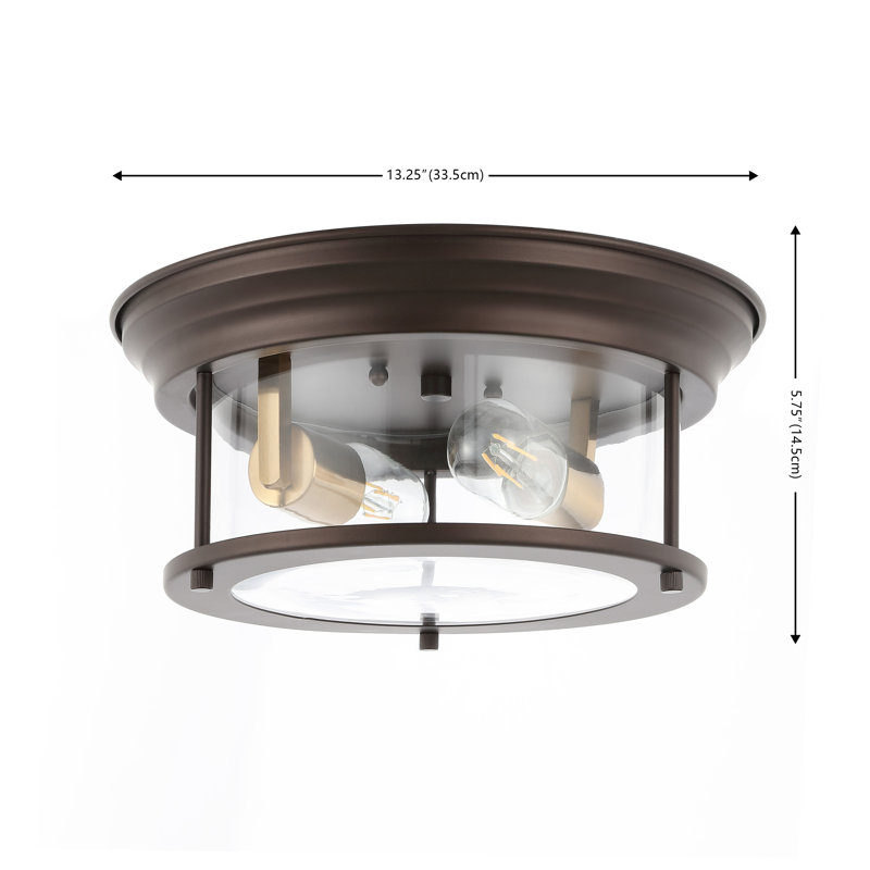Plafonnier encastré 2 lumières 13,25 po Ceballos, Bronze huilé / laiton doré