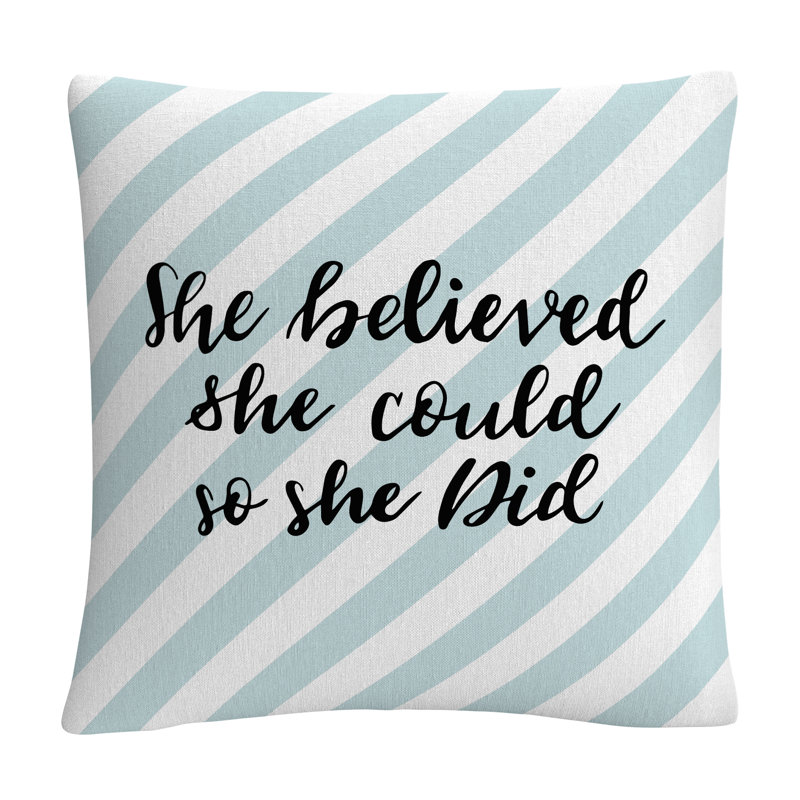 ABC Striped Throw Pillow, Blue