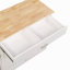 Îlot de cuisine roulant avec rangement, chariot de cuisine avec plateau en bois d'hévéa, tiroir spacieux avec cloison et support de rangement interne, îlot de cuisine sur roulettes avec support de tour réglable-274610353