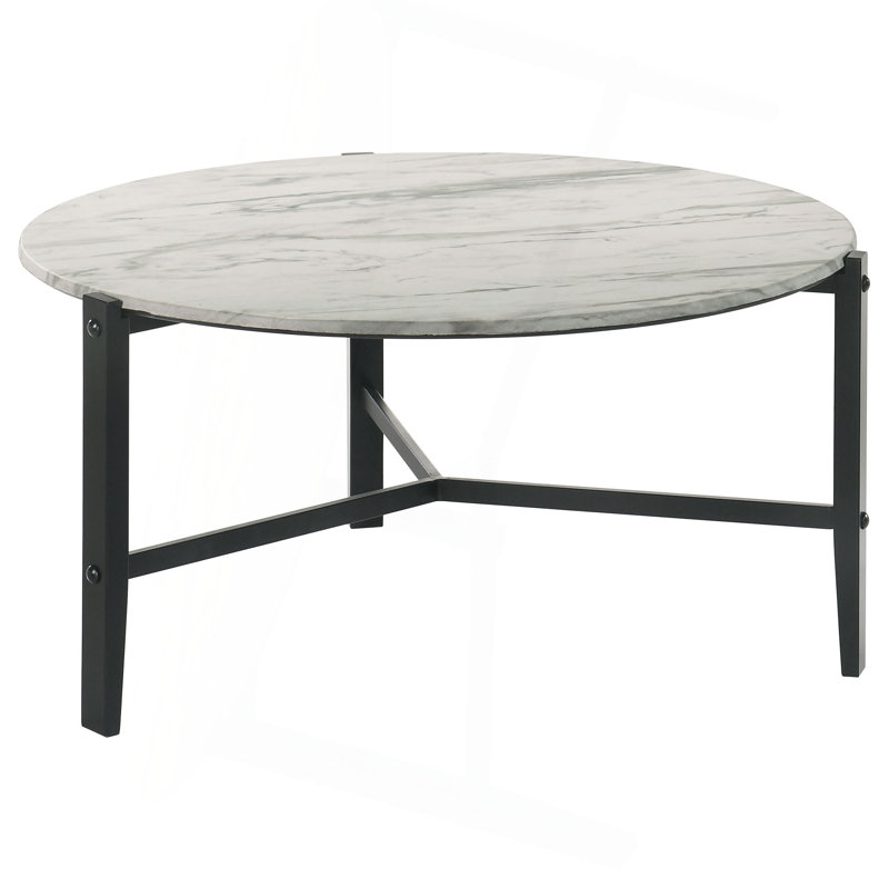 Table basse ronde en simili marbre Tandi