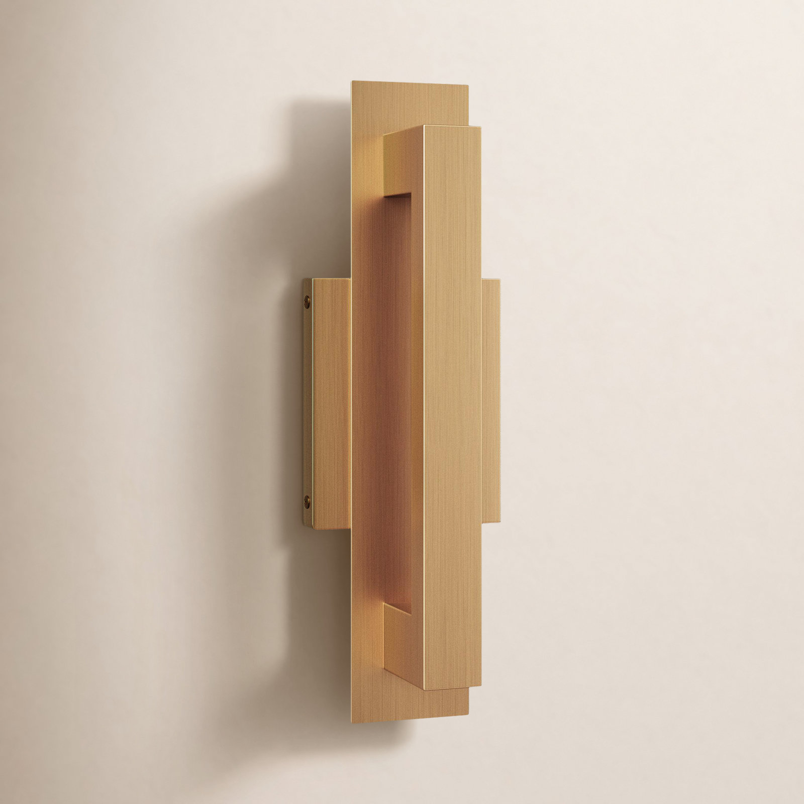 Gela Integrated LED Outdoor Armed Sconce, Burnished Gold, 15" H