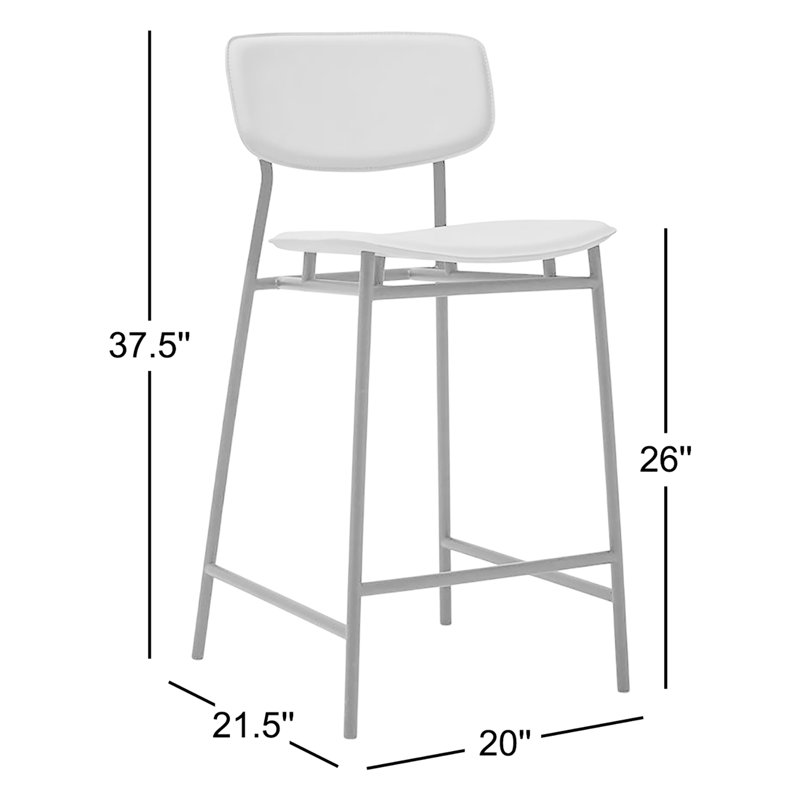 Albert Upholstered Counter Stool with Metal Frame, Portobello
