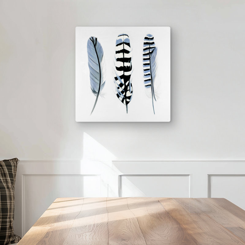 Delicate feathers - Bohemian metal print for home decor
