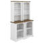 Grande bibliothèque incurvée deux pièces, armoire haute autoportante avec rangement entièrement ouvert, tablette de présentation élégante avec dispositif anti-basculement-1844905232