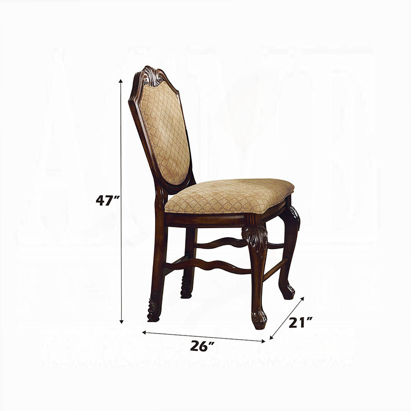 Ensemble de chaises à hauteur de comptoir en tissu et espresso (ensemble de 2)
