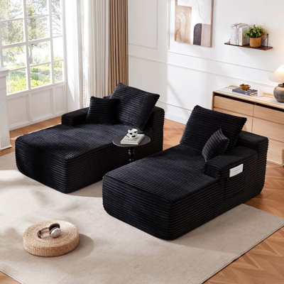 Canapé d'angle Cloud de 193 cm avec assise profonde et double méridienne