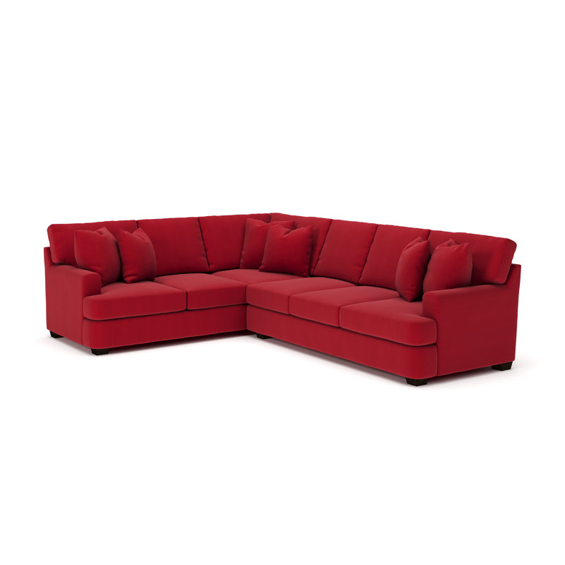 Canapé modulaire de coin large de 125 po Emilio, Accoudoir à gauche (vu de face), Bayou flamme, toile