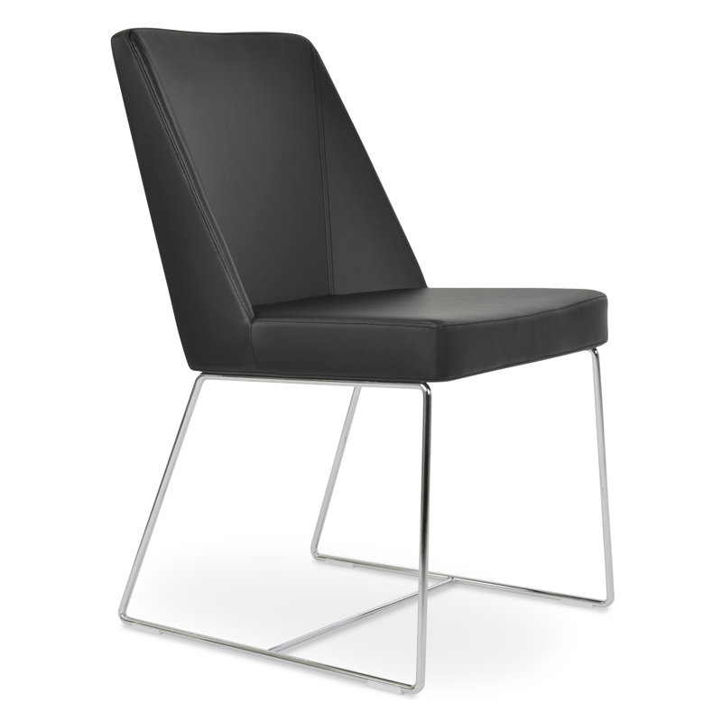 Chaise d'appoint Prisma, Similicuir noir
