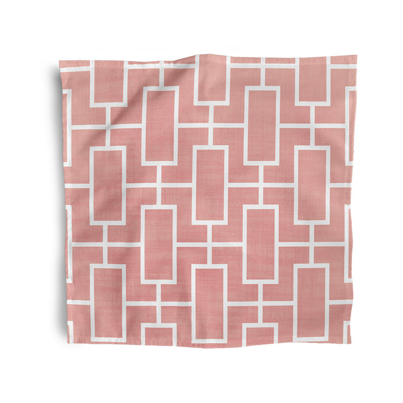 Lakedrick Polyester Geometric Square Napkin, Coral