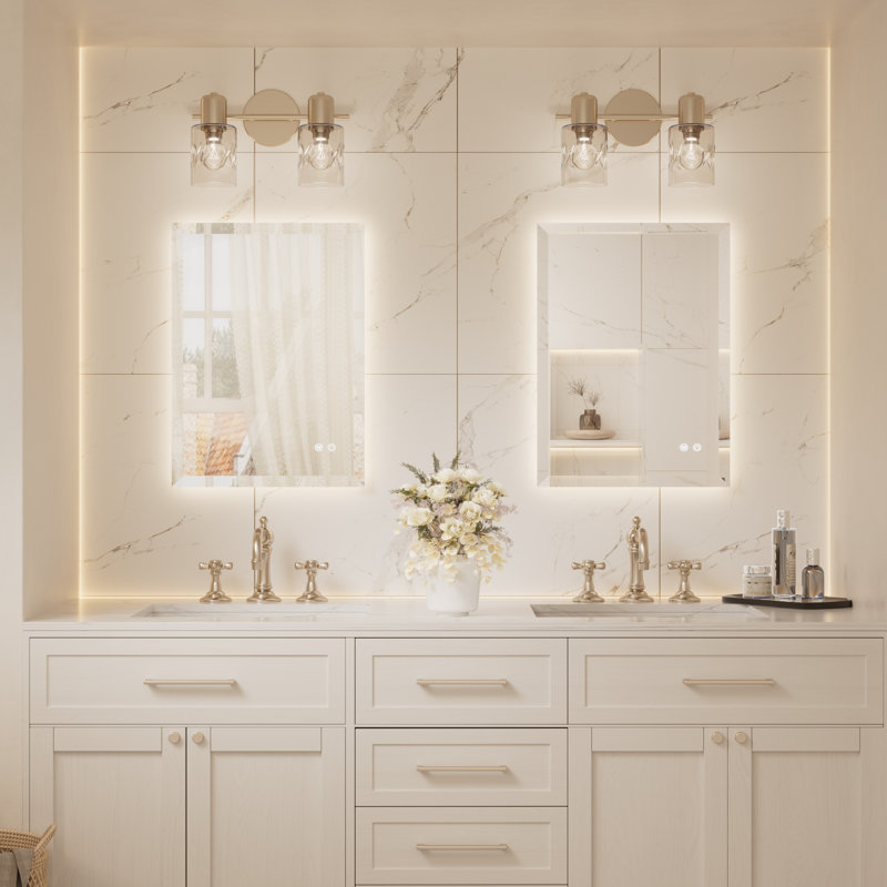 Miroir de salle de bain biseauté à rétroéclairage DEL, 28 po x 20 po