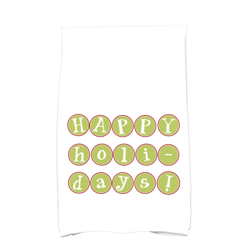 Tea Towel Kitchen Towel, Green/White