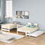 Lit simple superposé simple avec lit gigogne simple, structure de lit superposé pour enfant peu encombrante, blanc