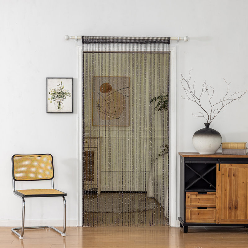 1pc 39 x 78 pouces porte rideau de rideau de rideau décoratif, Noir