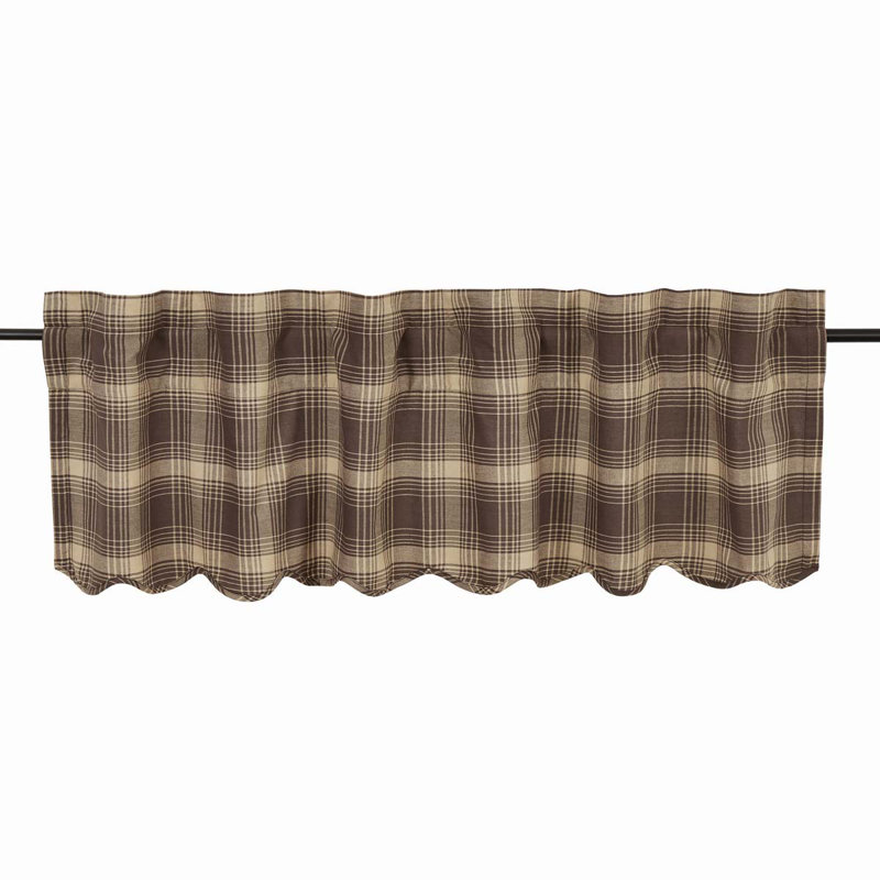 Castlekeep Cotton Plaid Tailored Window Valance, 16" H x 72" W