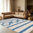 Blue Vertical Kilim Stripe carpet-easy to clean, machine-washable, soft and comfortable; suitable for door mats, kitchens, living rooms, bedrooms, corridors, and laundry areas. Easy to clean, durable carpet for home decoration.-1628876638