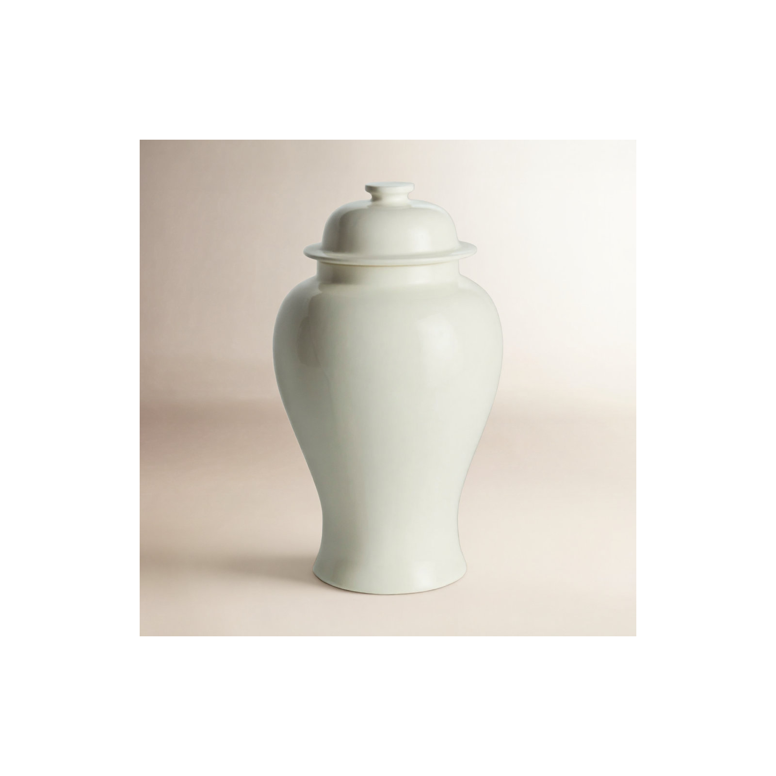 Ricki Ceramic Ginger Jar, White, 13.25"