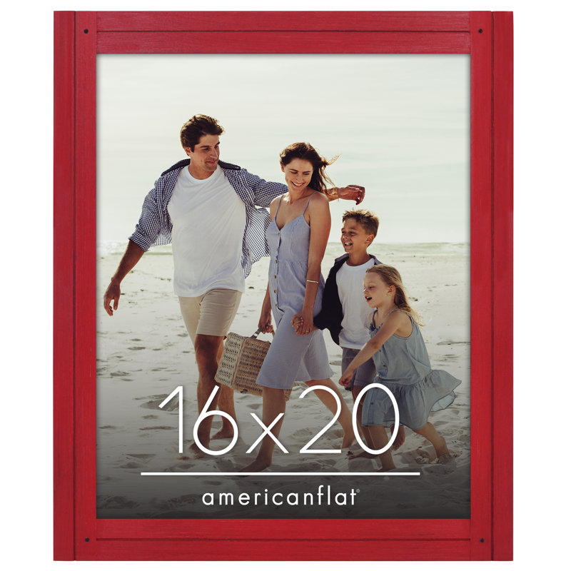 Picture Frame - Rustic Picture Frame with Textured Engineered Wood, Shatter Resistant Glass and Easel Back - Horizontal and Vertical Display