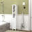 66.92" Tall Bathroom Storage Cabinet With Adjustable Shelves,Slim 1 Doors Freestanding Cabinet With Anti-Tip, Open Compartments, For Home, Small Spaces, Bathroom,Kitchen, Living Room, White