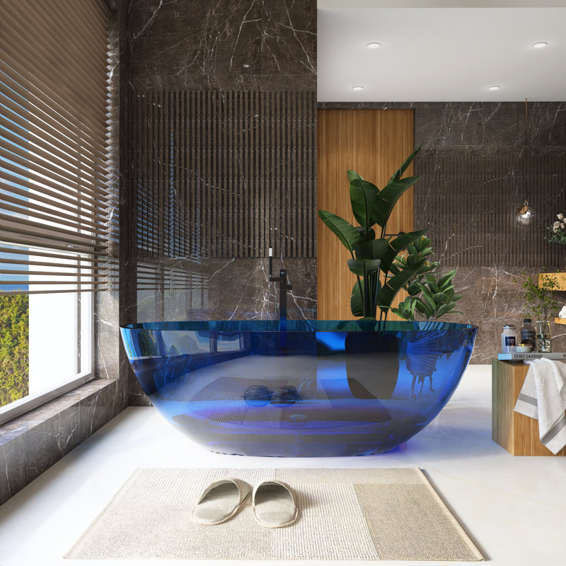 64'' x 29.6'' Soaking Resin Bathtub