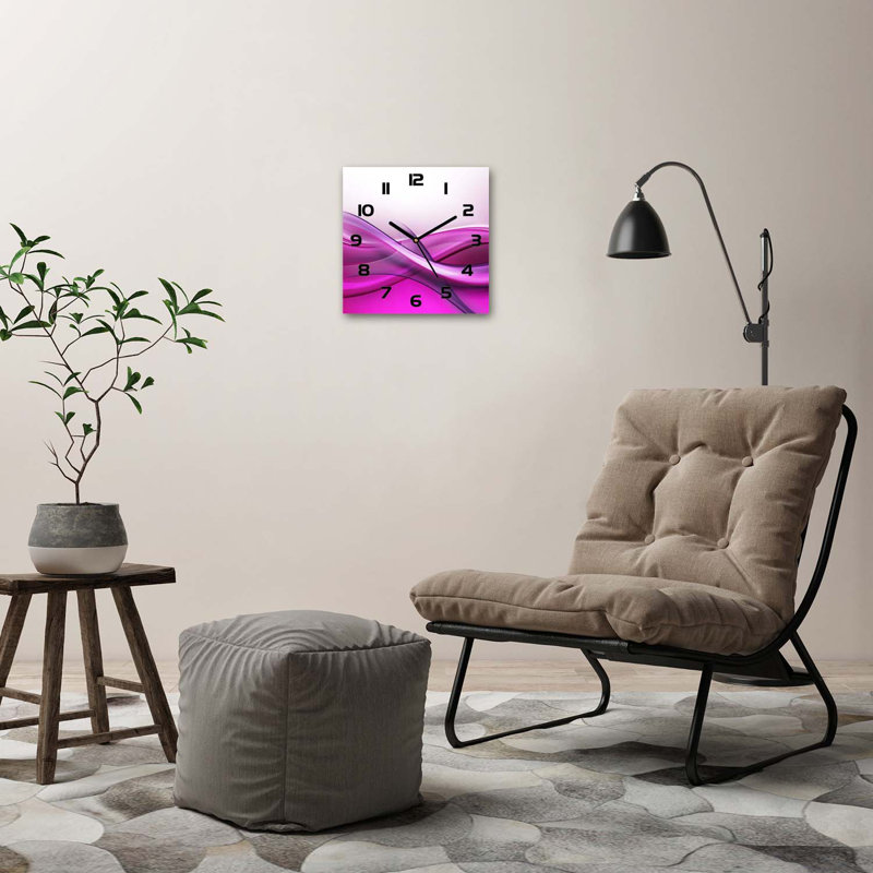 Hartlep Glass Wall Clock, Black/Purple