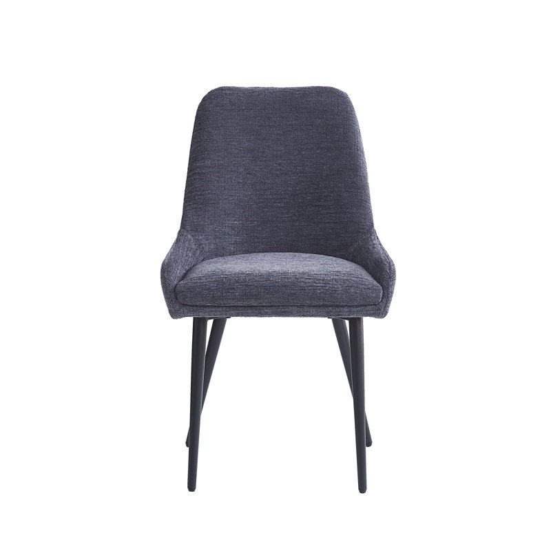 Cheney 49cm H Polyester Blend Upholstered Metal Full Back Side Chair, Grey