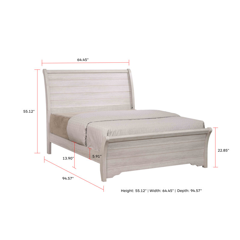 Rutherfordton Standard Bed, Chalk/Gray