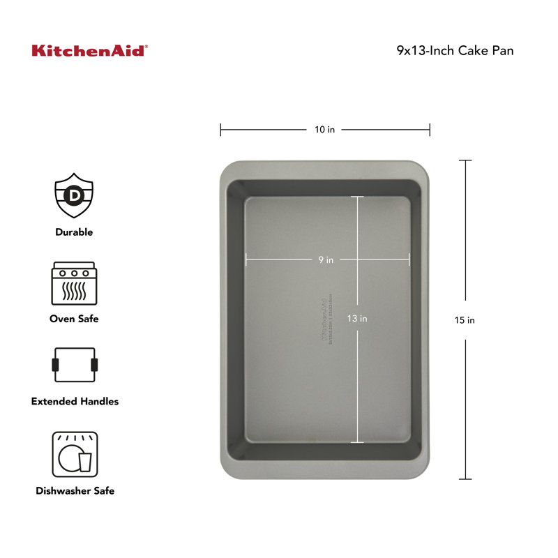 9 X 13-In Nonstick Aluminized Steel Cake Pan, Mineral Water, Gray