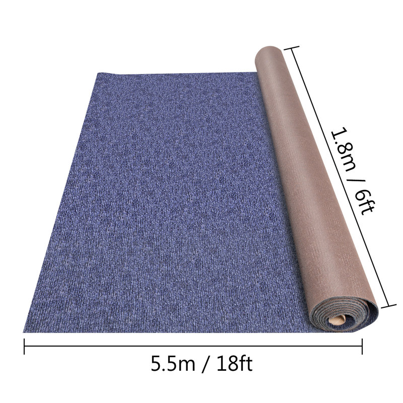 Tapis intérieur / extérieur à poils longs bleu