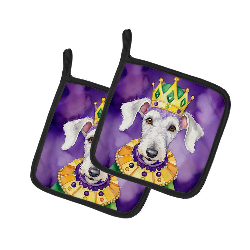 Paire de poignées Bedlington Terrier King of Mardi Gras