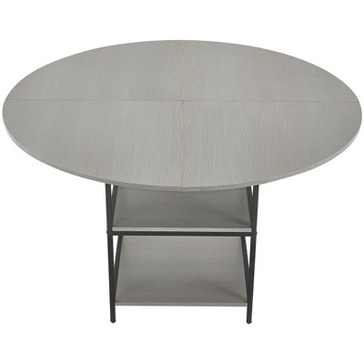 47 In Round Dining Table Wood Kitchen Table For 4-6 Person Grey  (Not Including Chair)