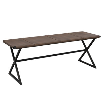 Banc Traude - Cuir cognac rétro - Brun