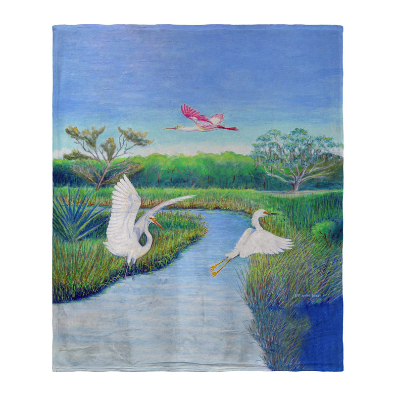 Jeté en soie Marsh Wings