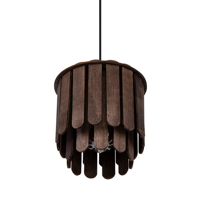 Luminaire suspendu unique à 1 lumière Bender, Brun foncé, Noir